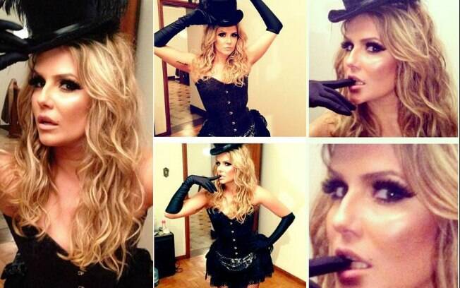 Deborah Secco usa fantasia de Moulin Rouge em festa de aniversário à fantasia