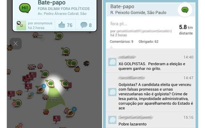 Usuários do Waze estão utilizando o aplicativo para manifestar suas opiniões políticas com a proximidade dos protestos contrários ao governo do dia 15 de março