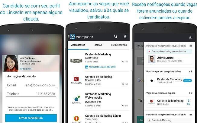 Com o LinkedIn Job Search, o usuário pode se candidatar a uma vaga de emprego de seu interesse