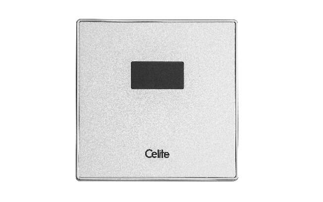 A válvula eletrônica Celite e-Eletronic é acionada por sensor e utiliza apenas 0,63 litros por acionamento. R$ 148