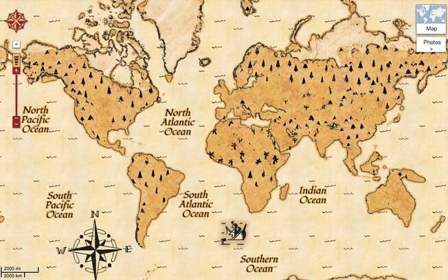 Mapa digitalizado de William “Captain” Kidd seria parte de projeto do Google para localizar tesouro