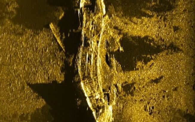 Imagem de sonar mostra navio de um século no fundo do oceano Índico