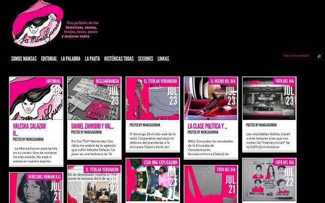 Página inicial do jornal Lamansaguman, escrito e direcionado para as mulheres