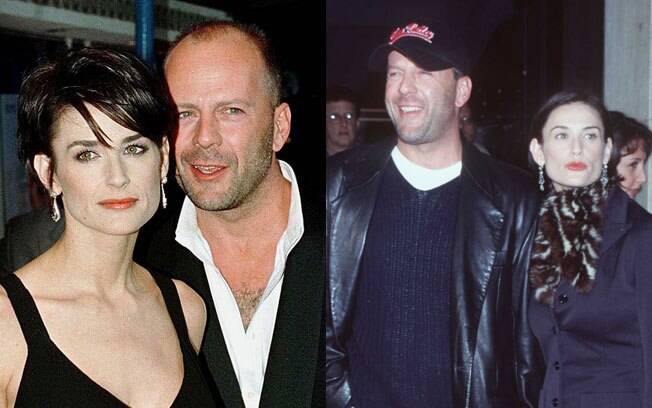 Demi Moore e seu segundo marido, Bruce Willis, de quem se separou em 2000