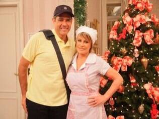 William Bonner posa com Ana Maria Braga, a cozinheira