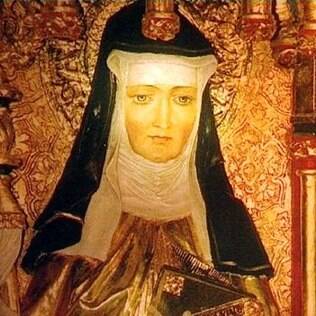 A figura de Santa Hildegard von Bingen é representada em diversos quadros religiosos