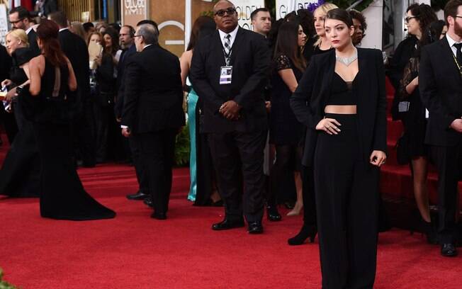 A cantora Lorde no tapete vermelho. Foto: AP