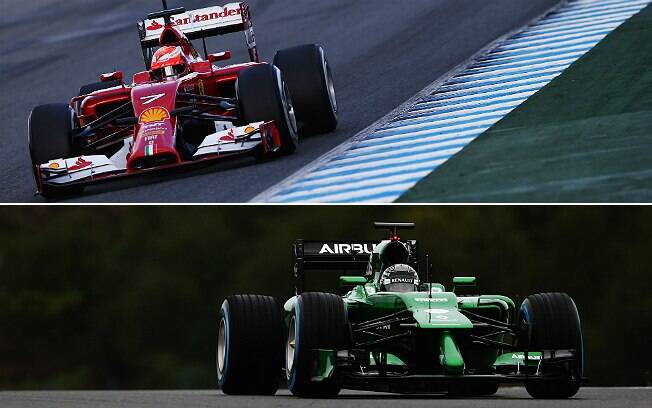 Ferrari e Caterham da temporada 2014 de Fórmula 1