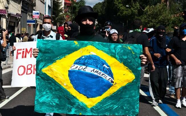 Manifestação contra corrupção durante desfile de 7 de setembro no Rio de Janeiro 