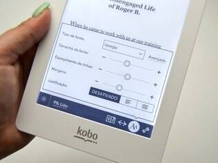 Kobo Glo permite regular o tamanho da fonte