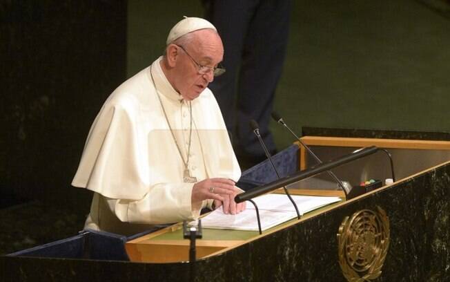 Papa Francisco discursa na ONU em setembro do ano passado