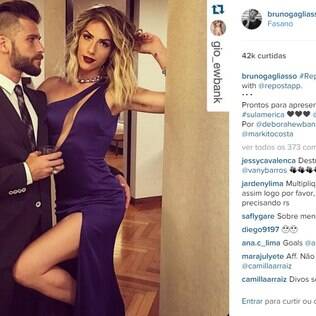 Bruno Gagliasso com a mulher, Giovanna Ewbank: olha a mão boba!