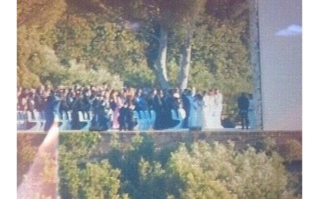 Foto da cerimônia de casamento de Kim Kardashian e Kanye West