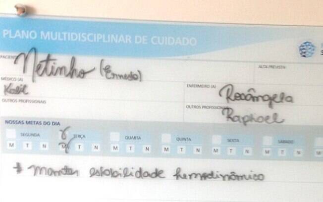 Netinho compartilhou a imagem juntamente ao comunicado