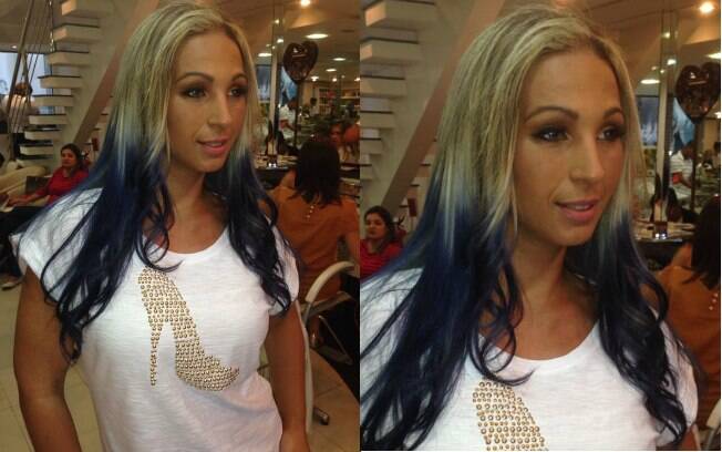 Valesca Popozuda exibe cabelo azul