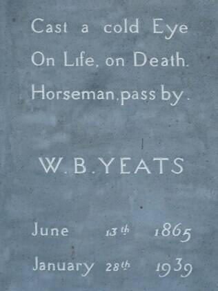 Epitáfio de W.B. Yeats: versos retirados de um dos últimos poemas