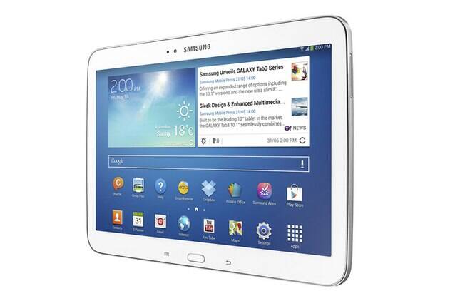 Galaxy Tab 3, com tela de 10,1 polegadas, possui processador potente e bateria de longa duração