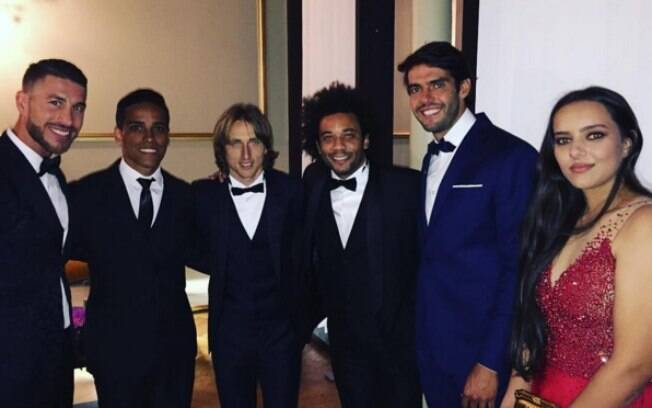 Wendell, a esposa Ludmylla, jogadores do Real Madrid e Kaká durante cerimônia em Zurique Wendell, a esposa Ludmylla, jogadores do Real Madrid e Kaká durante cerimônia em Zurique