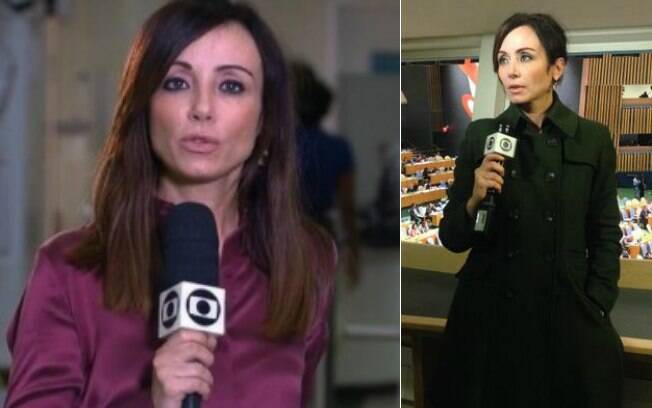 Elaine Bast fazendo reportagens para os telejornais da Globo