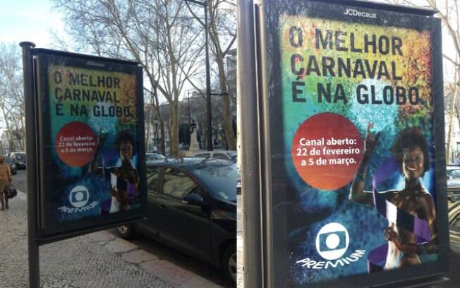 Globeleza no anúncio da transmissão do carnaval em Lisboa
