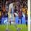 Jogadores do Barcelona comemoram o gol de Tello. Foto: AP