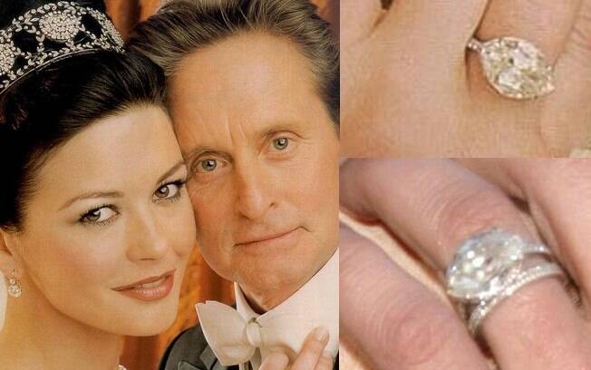 Catherine Zeta-Jones ganhou de Michael Douglas um anel de US$ 2 milhões de noivado