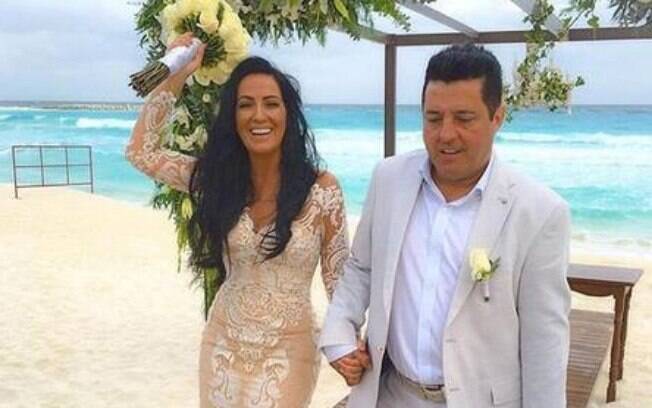 Bruno e Mariane renovaram os votos em praia paradisíaca de Cancún