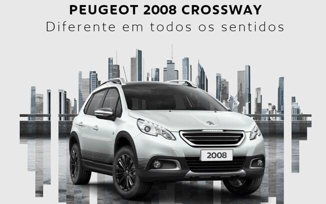 Série especial do Peugeot 2008, o Crossway vem com  barras no teto e moldura de plástico na lateral.