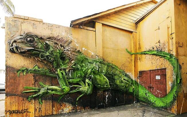 Artur Bordalo cria esculturas de animais a partir de objetos qe viraria lixo