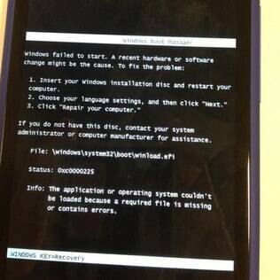 Mensagem do Windows Phone 8 pede para usuário
