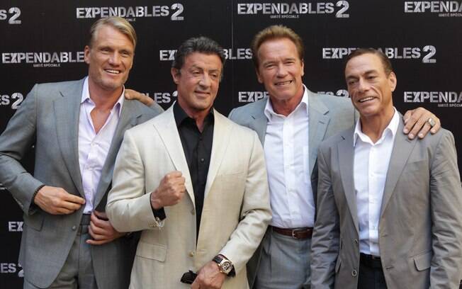 Dolph Lundgren, Sylvester Stallone, Arnold Schwarzenegger e Jean-Claude Van Damme