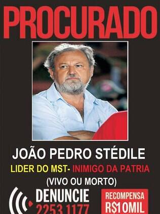 Cartaz pede João Pedro Stedile