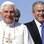 Papa posa com o ex-presidente dos EUA, George Bush, na base de Maryland. Foto: AP