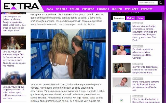 Jornal 'Extra' publica entrevista e fotos com o casal que admite estar em vídeo de sexo