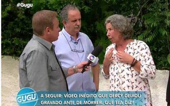 Gugu reestreia com reportagem sobre mausoléu de Dercy Gonçalves