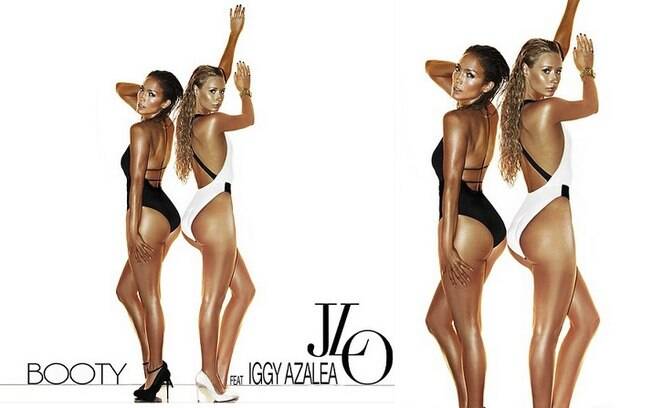 Jennifer Lopez com Iggy Azalea na capa do single de 'Booty'