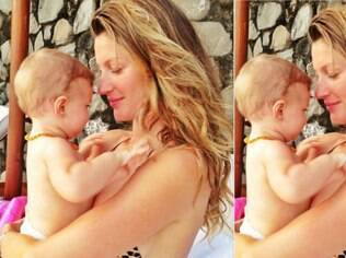 Gisele Bündchen e Vivian, de sete meses