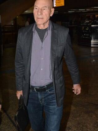 Patrick Stewart, o professor Xavier da série X-Men, desembarcou em SP