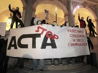 Em janeiro, poloneses protestaram contra o ACTA