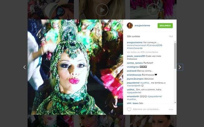 Jurado que flagrou Viviane Araújo, rainha de bateria, fazendo selfie durante desfile
