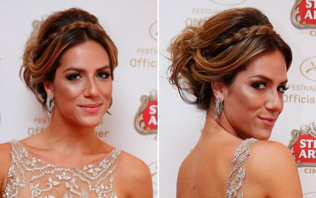 A atriz Giovana Ewbank usou o penteado milkmaid em uma versão mais sofisticada A atriz Giovana Ewbank usou o penteado milkmaid em uma versão mais sofisticada
