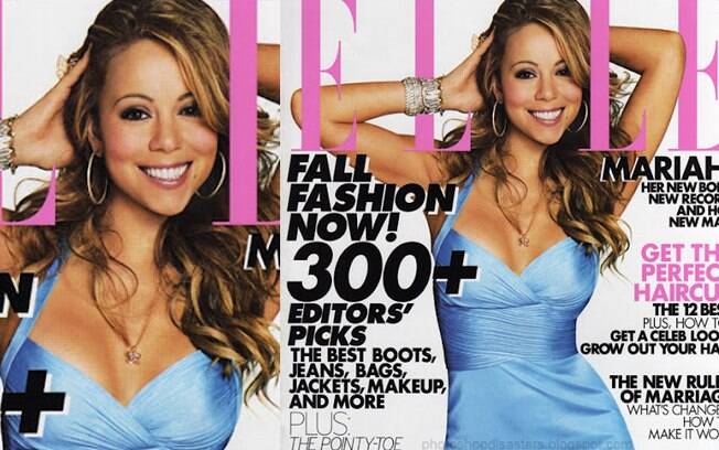 Mariah Carey parece que teve sua cabeça recolocada em seu corpo na capa da revista Elle