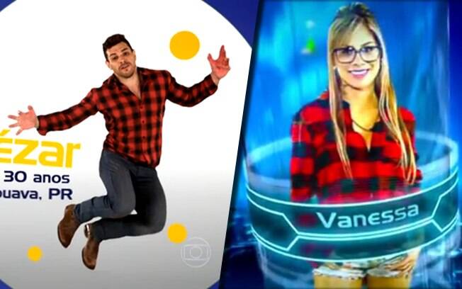 Os campeões Vanessa e Cézar também usaram camisa xadrez na abertura do BBB