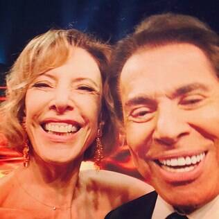 Marília Gabriela e Silvio Santos: selfie