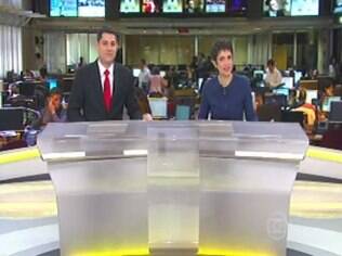 Sandra Annenberg e Evaristo Costa durante o 'Jornal Hoje'