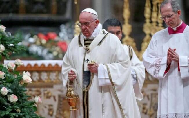 O Papa Francisco em cerimônia de Natal realizada no ano passado, na Basílica de São Pedro