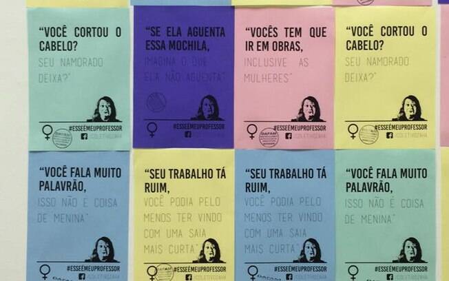 As frases foram espalhadas nos corredores da faculdade