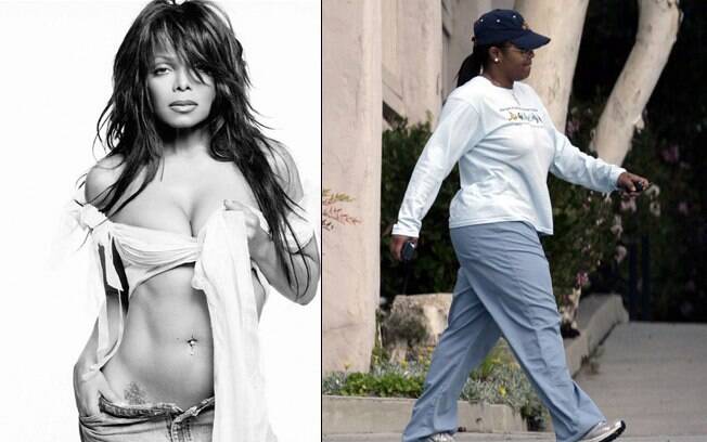 A cantora Janet Jackson já teve que recorrer à cirurgia plástica para alcançar uma silhueta de dar inveja e atualmente vive lutando contra as gordurinhas extra
