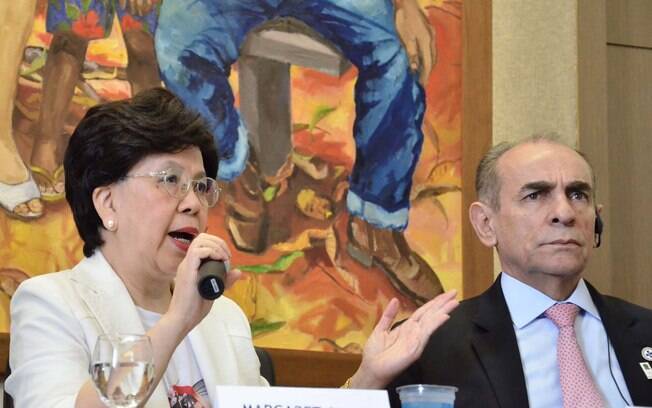 Diretora-geral da Organização Mundial da Saúde (OMS) e o Ministro da Saúde, Marcelo Castro