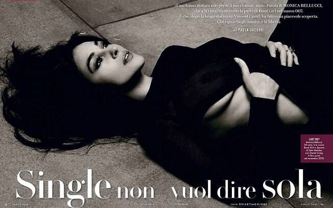Monica Bellucci em ensaio para revista na Itália